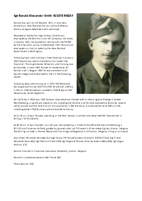 A preview of a PDF biography for Smith, Ronald Alexander